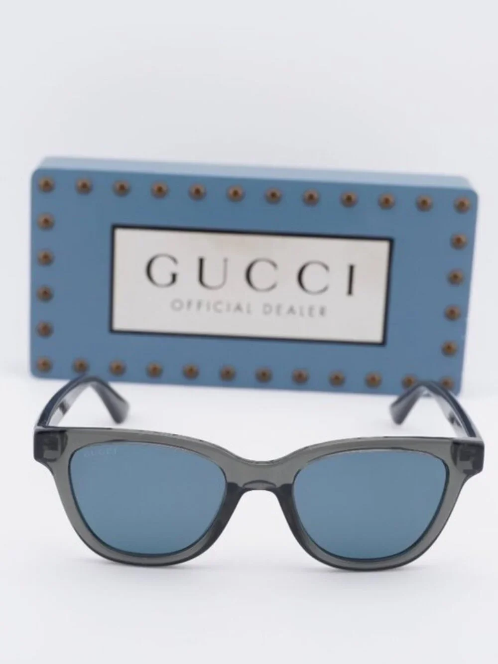 Gucci GG1116S 003 Unisex Square Sunglasses - Grey / Blue